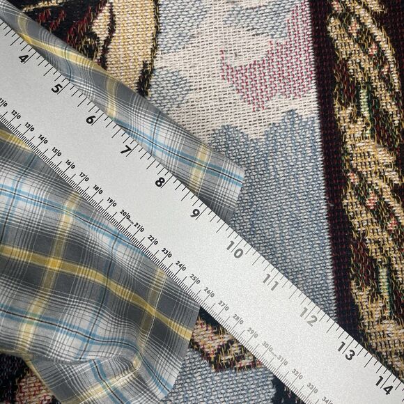 Wrangler Western Men's L/XL Pearl Snap Short Sleeve Plaid Shirt Single Stitch - Picture 6 of 7